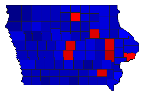 2020 Iowa County Map of General Election Results for Senator