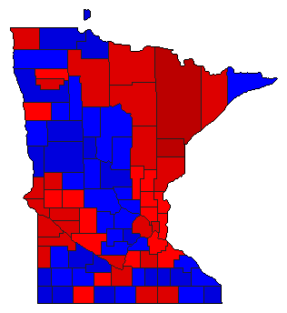 1996 Minnesota County Map of General Election Results for Senator