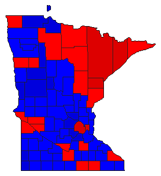 2008 Minnesota County Map of General Election Results for Senator