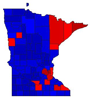 2020 Minnesota County Map of General Election Results for Senator