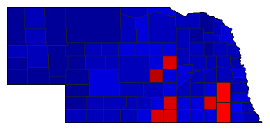 2008 Nebraska County Map of General Election Results for Senator