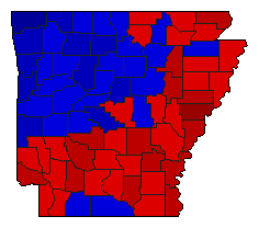 1996 Arkansas County Map of General Election Results for Senator