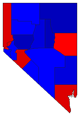 1992 Nevada County Map of General Election Results for Senator