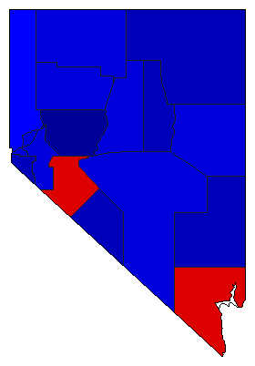 1998 Nevada County Map of General Election Results for Senator