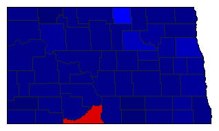 2016 North Dakota County Map of General Election Results for Senator