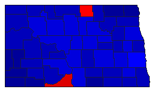 2022 North Dakota County Map of General Election Results for Senator