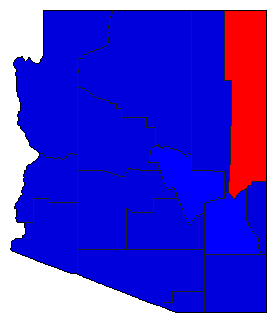 1992 Arizona County Map of General Election Results for Senator