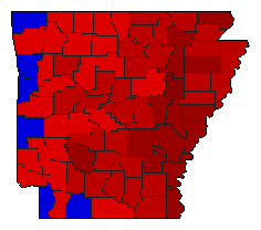 1992 Arkansas County Map of General Election Results for Senator