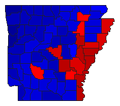 2010 Arkansas County Map of General Election Results for Senator