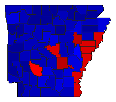 2016 Arkansas County Map of General Election Results for Senator