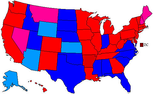 1992  County Map of General Election Results for President