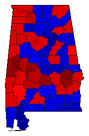 2002 Alabama County Map of General Election Results for State Auditor