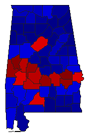 2018 Alabama County Map of General Election Results for State Auditor