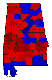 2006 Alabama County Map of General Election Results for Lt. Governor