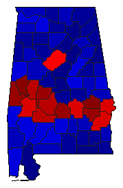 2014 Alabama County Map of General Election Results for Lt. Governor