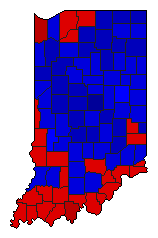 1986 Indiana County Map of General Election Results for State Treasurer