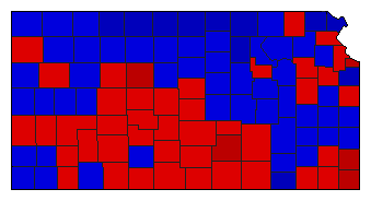 1974 Kansas County Map of General Election Results for Attorney General