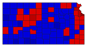 1990 Kansas County Map of General Election Results for Attorney General