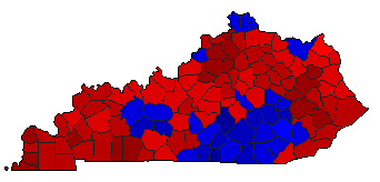 1983 Kentucky County Map of General Election Results for Governor