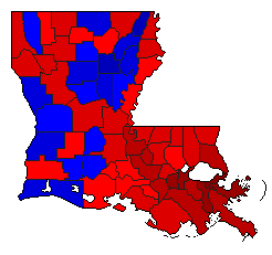 2007 Louisiana County Map of General Election Results for Lt. Governor