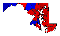 1934 Maryland County Map of General Election Results for Comptroller General