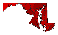 1938 Maryland County Map of General Election Results for Senator