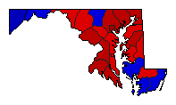1964 Maryland County Map of General Election Results for Senator