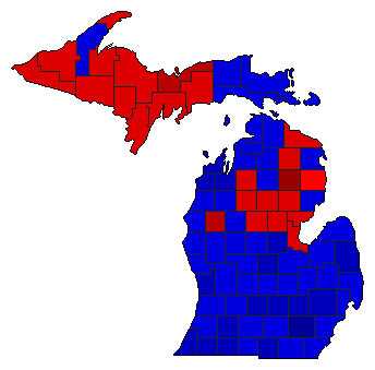 1978 Michigan County Map of General Election Results for Governor
