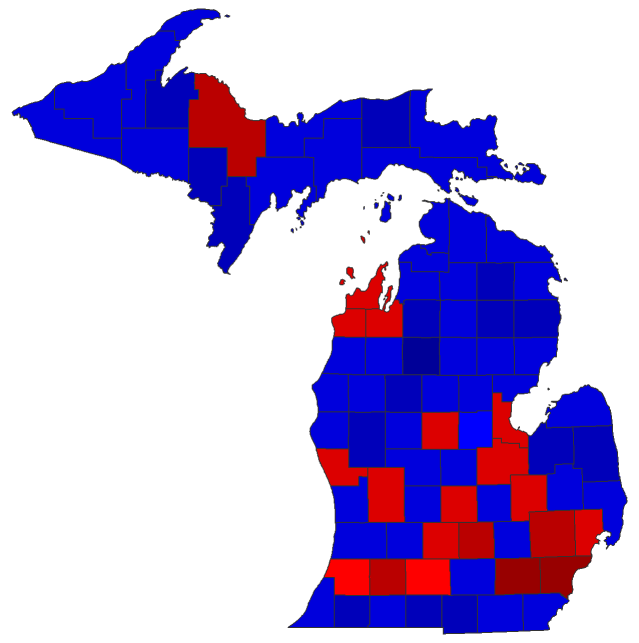 2022 Secretary of State General Election - Michigan Election County Map