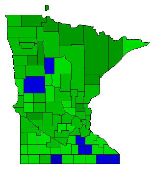 1936 Minnesota County Map of General Election Results for Senator