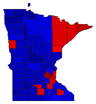 2022 Minnesota County Map of General Election Results for Governor