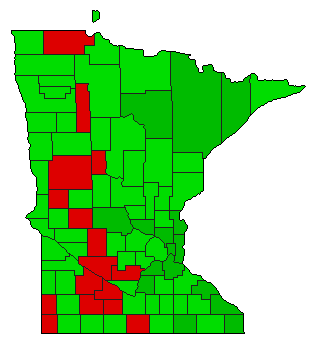 1988 Minnesota County Map of General Election Results for Amendment
