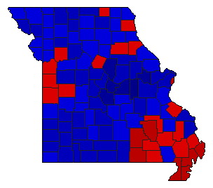 1982 Missouri County Map of General Election Results for State Auditor