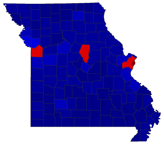 2022 State Auditor General Election - Missouri Election County Map