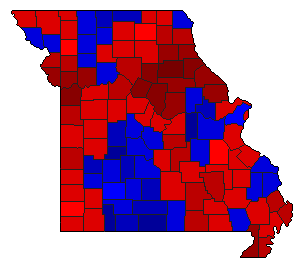 1934 Missouri County Map of General Election Results for Senator