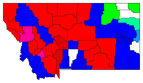 1918 Montana County Map of General Election Results for Senator
