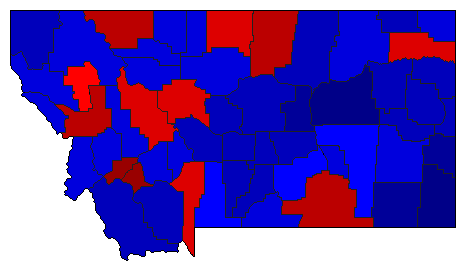 2012 Montana County Map of General Election Results for Governor