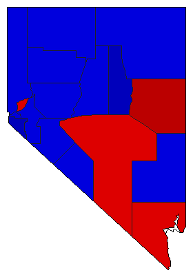 1974 Nevada County Map of General Election Results for Controller
