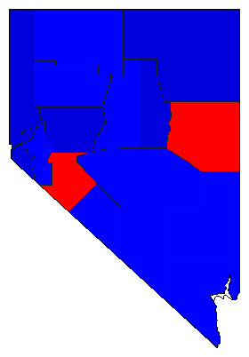 1986 Nevada County Map of General Election Results for Controller