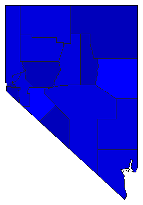 1990 Nevada County Map of General Election Results for Controller