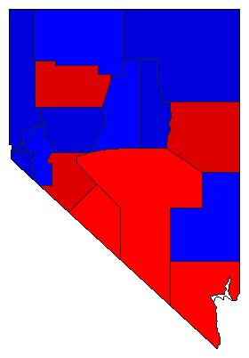 1994 Nevada County Map of General Election Results for Controller