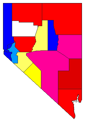 1916 Nevada County Map of General Election Results for Senator