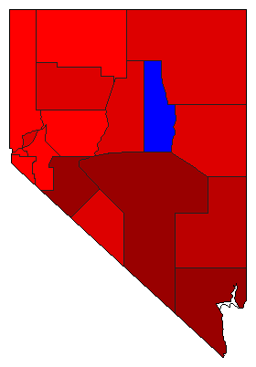 1976 Nevada County Map of General Election Results for Senator