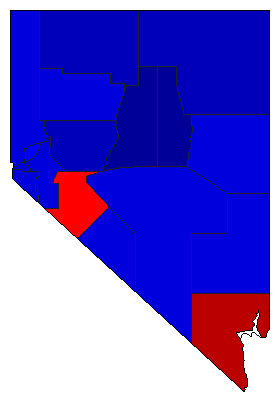 1986 Nevada County Map of General Election Results for Senator