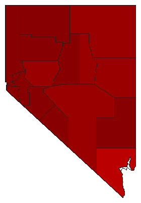 1962 Nevada County Map of General Election Results for Secretary of State