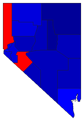 2014 Nevada County Map of General Election Results for Secretary of State
