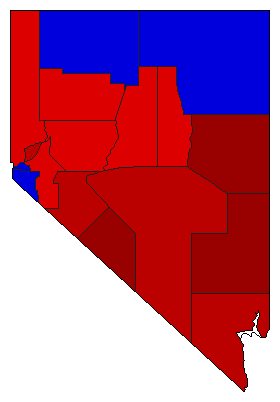 1970 Nevada County Map of General Election Results for State Treasurer