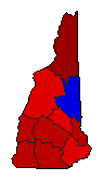 1964 New Hampshire County Map of General Election Results for President