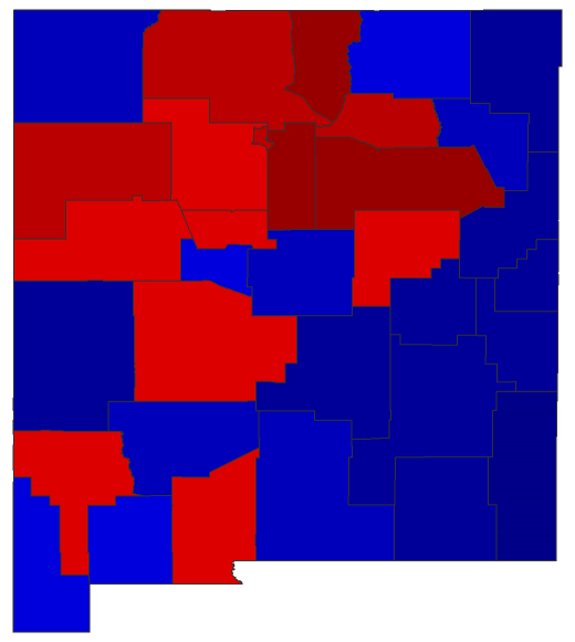 2022 State Treasurer General Election - New Mexico Election County Map