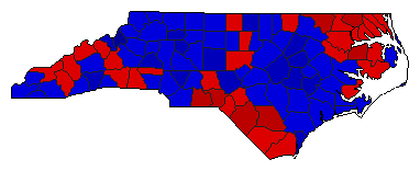 1978 North Carolina County Map of General Election Results for Senator